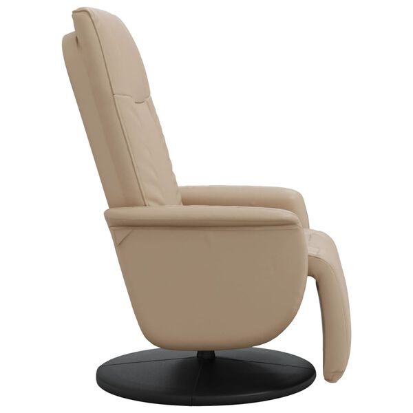 vidaXL Sill&oacute;n reclinable con reposapi&eacute;s cuero sint&eacute;tico capuchino