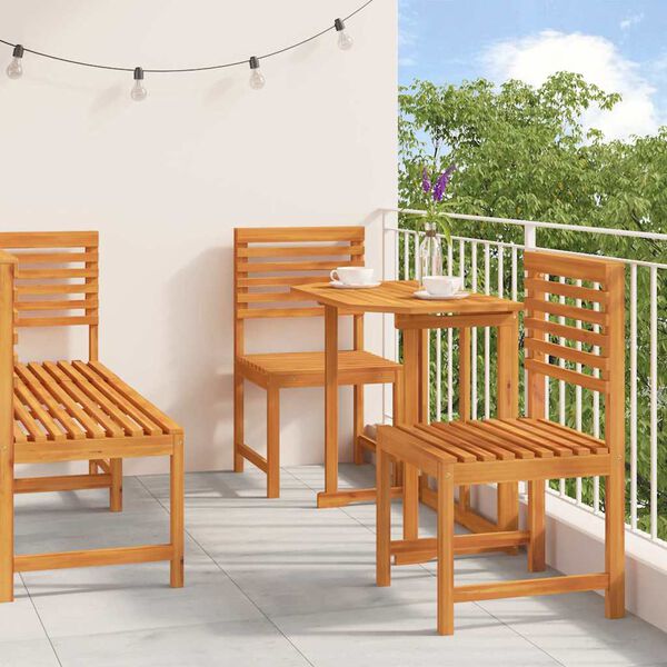 vidaXL Juego Bistro de Jardín 5 pcs Marrón madera maciza de acacia