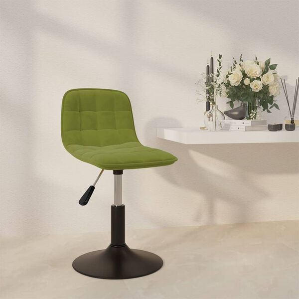 vidaXL Silla de comedor giratoria de terciopelo verde claro
