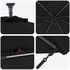vidaXL Parasol de cantilever tipo plátano Negro 294 x 294 x 248 cm