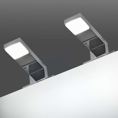 vidaXL Lámparas de espejo 2 W luz blanca fría 2 unidades