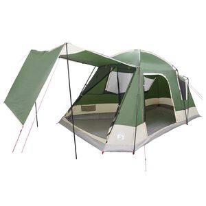 vidaXL Tienda Caba&ntilde;a con techo Verde 8 personas Poli&eacute;ster y Acero
