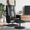 vidaXL Sill&oacute;n reclinable masaje con reposapi&eacute;s cuero sint&eacute;tico negro