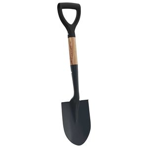 vidaXL Pala Negro 68,5 cm Acero Con Recubrimiento y Madera S&oacute;lida