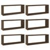 vidaXL Estantes c&uacute;bicos de pared 6 uds madera roble marr&oacute;n 60x15x23 cm