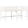 vidaXL Cama alta escalera y techo madera maciza pino blanca 90x200 cm