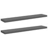vidaXL Estante flotante de pared 2 uds MDF gris brillo 120x23,5x3,8 cm