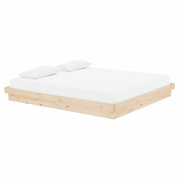 vidaXL Estructura de cama doble sin colchón madera maciza