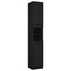 vidaXL Armario de ba&ntilde;o de madera contrachapada negro 32x34x188,5 cm