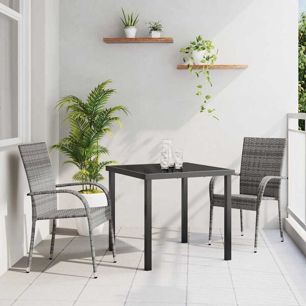 vidaXL Conjunto de Comedor de Jard&iacute;n 3 pcs Gris