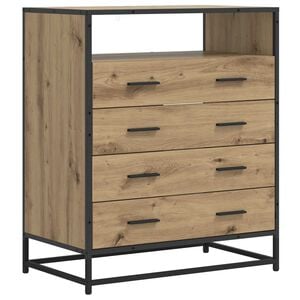 vidaXL Cajonera 4-Caj&oacute;n Roble artisan 70 x 41 x 83,5 cm