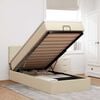 vidaXL Estructura de cama otomana con colch&oacute;n tela crema 80x200cm