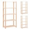vidaXL Estanter&iacute;a 5 niveles 3 unidades madera pino maciza 250 kg