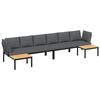 vidaXL Set de sof&aacute;s de jard&iacute;n con cojines 4 piezas aluminio negro