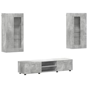 vidaXL Conjunto de mueble de TV FLORIN 3 pcs Gris Concreto