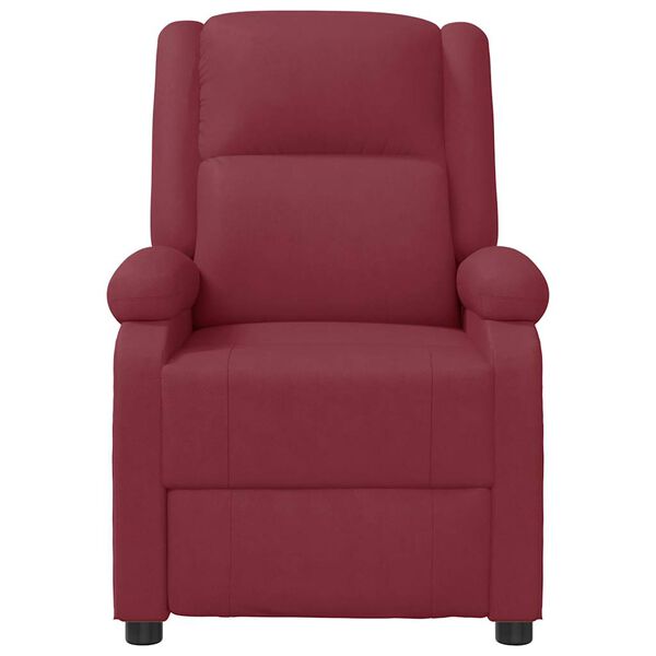vidaXL Sill&oacute;n reclinable de cuero sint&eacute;tico rojo tinto