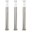 vidaXL Balizas luminosas con sensor, 3 unidades, 80 cm, acero inoxidable, IP44