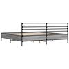 vidaXL Estructura cama madera ingeniería metal gris Sonoma 200x200 cm