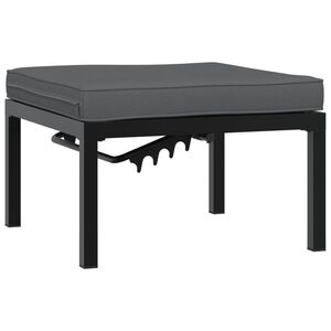 vidaXL Banco de jard&iacute;n con cojines aluminio negro