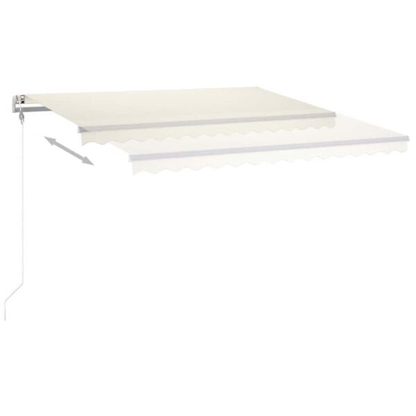 vidaXL Toldo autom&aacute;tico con LED y sensor de viento crema 450x300 cm