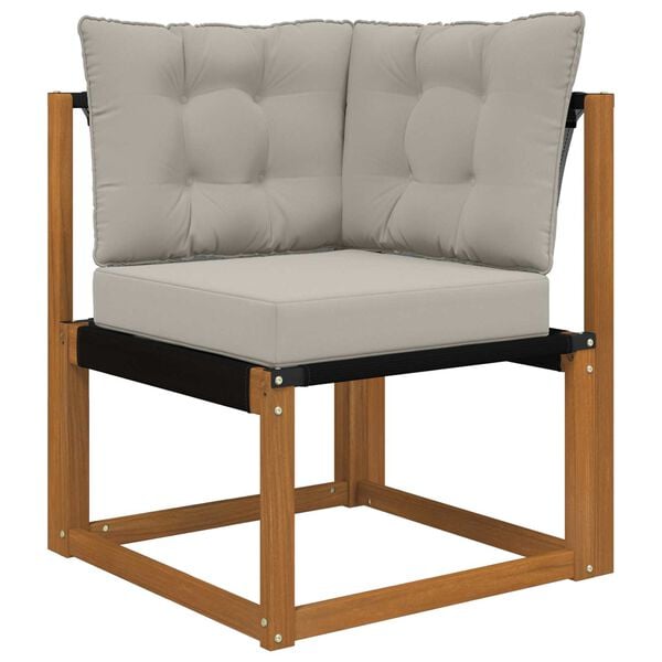 vidaXL Coj&iacute;n para sof&aacute; de exterior 3 pcs Gris Poli&eacute;ster