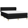 vidaXL Cama box spring con colch&oacute;n tela negro 140x190 cm