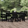 vidaXL Juego de comedor de jardín 7 piezas madera maciza pino negro