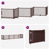 vidaXL Puerta de perros plegable 6 paneles madera &aacute;lamo marr&oacute;n 480 cm