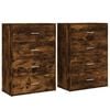 vidaXL Aparadores 2 uds madera de ingenier&iacute;a roble ahumado 60x31x84 cm