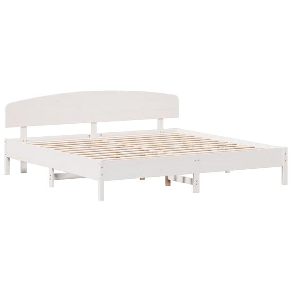 vidaXL Estructura de cama sin colch&oacute;n madera maciza blanca 200x200 cm