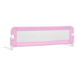 vidaXL Barandilla de seguridad cama de ni&ntilde;o poli&eacute;ster rosa 120x42 cm