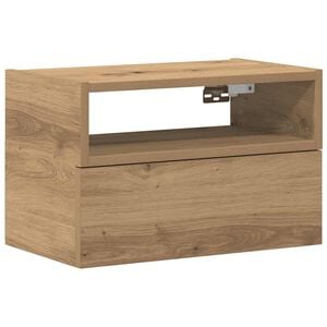 vidaXL Mesita de noche de pared roble artesano 45x26x28,5 cm
