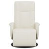 vidaXL Sill&oacute;n reclinable con reposapi&eacute;s cuero sint&eacute;tico color crema