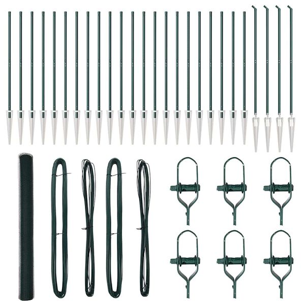 vidaXL Poste de Valla Verde 50 x 1,5 m (malla de 25 mm) Acero y PVC