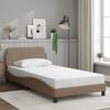 vidaXL Estructura de cama Dover cuero sint&eacute;tico capuchino 100x200cm