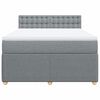 vidaXL Cama box spring con colch&oacute;n tela gris claro 140x190 cm