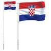 vidaXL M&aacute;stil y bandera de Croacia aluminio 5,5 m