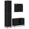 vidaXL Juego de muebles de ba&ntilde;o 3 pcs Roble Negro Madera contrachapada