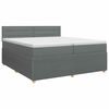 vidaXL Cama box spring con colch&oacute;n Gris oscuro 200 x 200 cm Tela