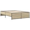 vidaXL Estructura cama madera ingenier&iacute;a metal roble Sonoma 140x190 cm
