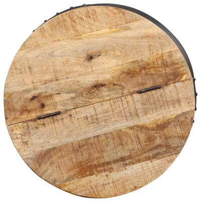 vidaXL Mesa de centro redonda de madera maciza de mango 53x43 cm