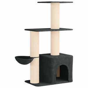 vidaXL &Aacute;rbol para gatos con postes de sisal Gris oscuro 133 cm