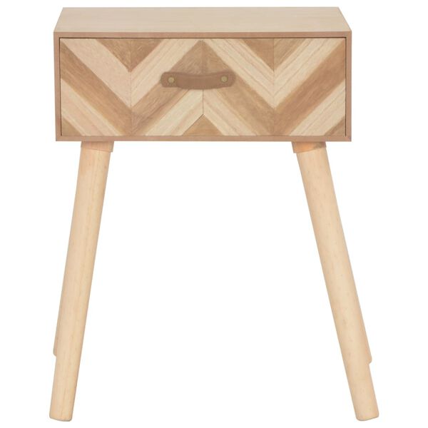 vidaXL Mesita de noche con cajón de madera maciza 44x30x58 cm