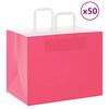 vidaXL Bolsas de papel con asas 50 uds rosa 32x22x24 cm