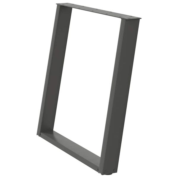 vidaXL Patas para mesa de comedor en forma de U (2 unidades), antracita, 70 x (72-73) cm, acero