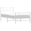 vidaXL Estructura cama sin colchón con estribo metal blanco 107x203 cm