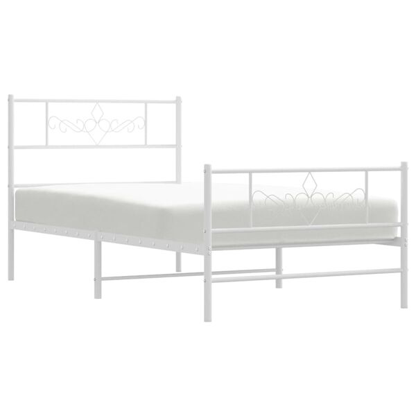 vidaXL Estructura cama sin colchón con estribo metal blanco 107x203 cm