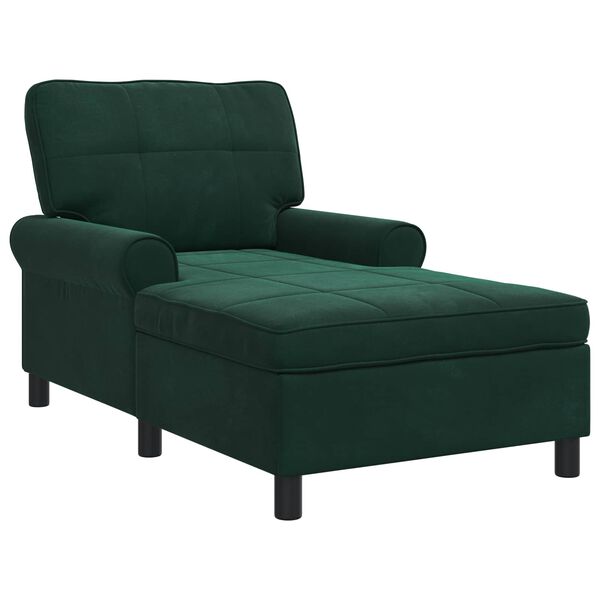 vidaXL Sill&oacute;n reclinable Verde oscuro 91 x 157 x 91 cm Terciopelo