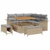 vidaXL Conjunto de sof&aacute;s de jard&iacute;n 8 uds. Beige rat&aacute;n sint&eacute;tico