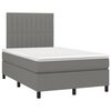 vidaXL Cama box spring con colch&oacute;n y LED tela gris oscuro 120x200 cm